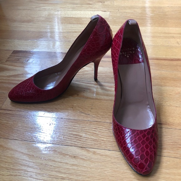 Laurence Dacade Red Crocodile Stilettoes - Picture 2 of 6